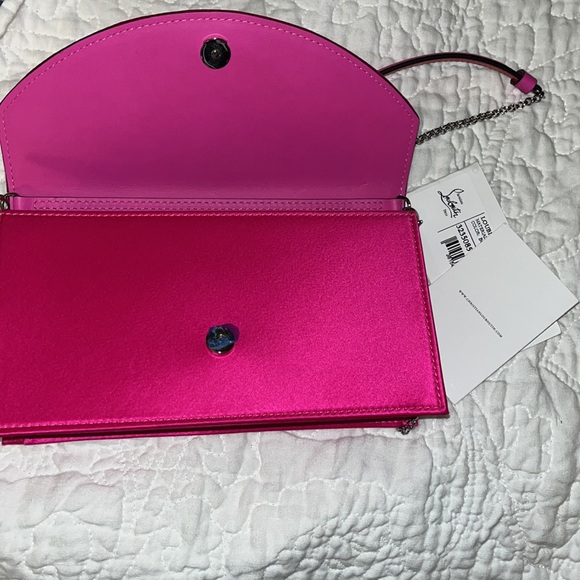 New With Tags Christian Louboutin Crepe Satin / Met Crossbody Authentic - Picture 10 of 10